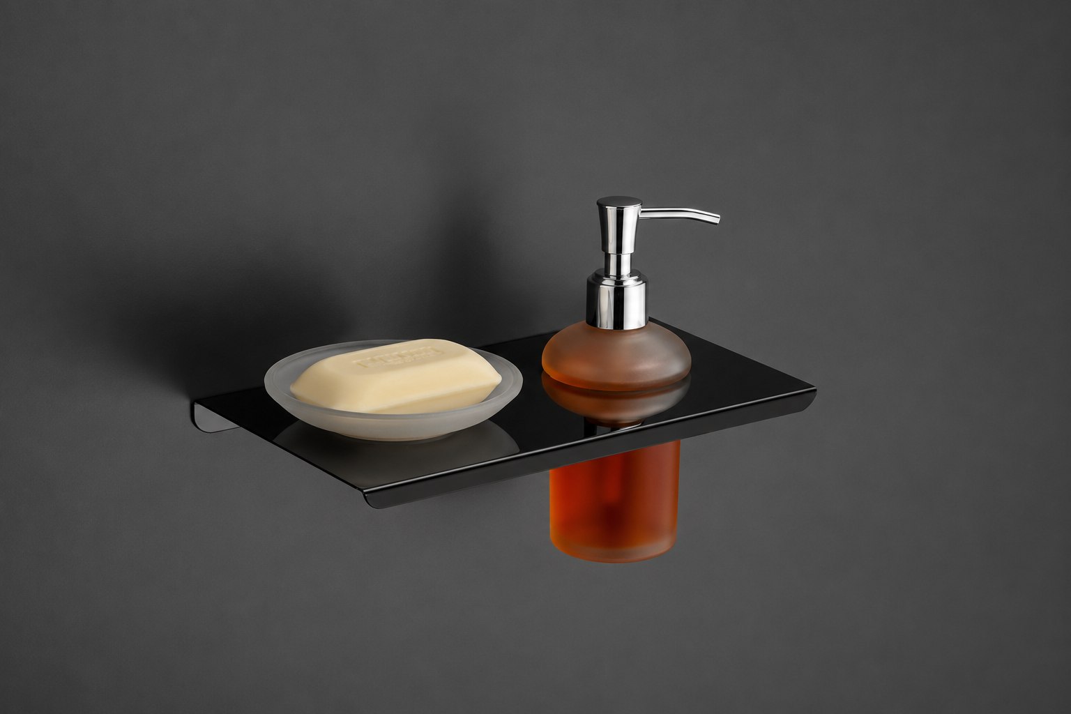 Soap Dish With Liquid Dispenser - Black