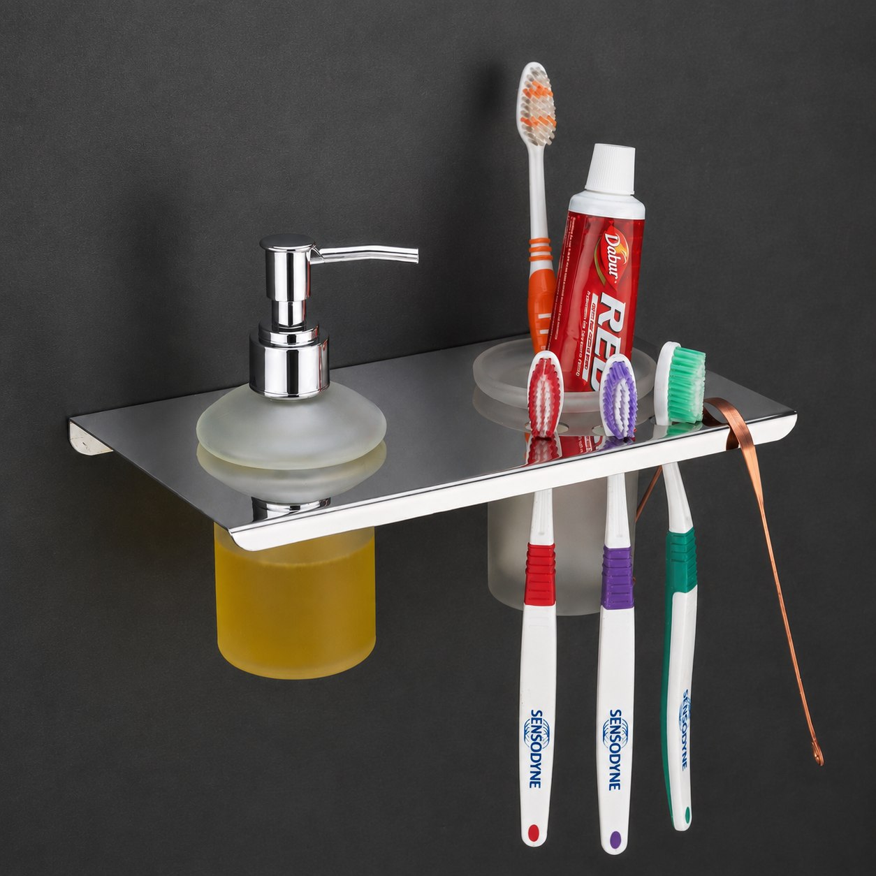 Liquid Dispenser With Tooth Brush Holder - Bath Racks & Holders | Verenza