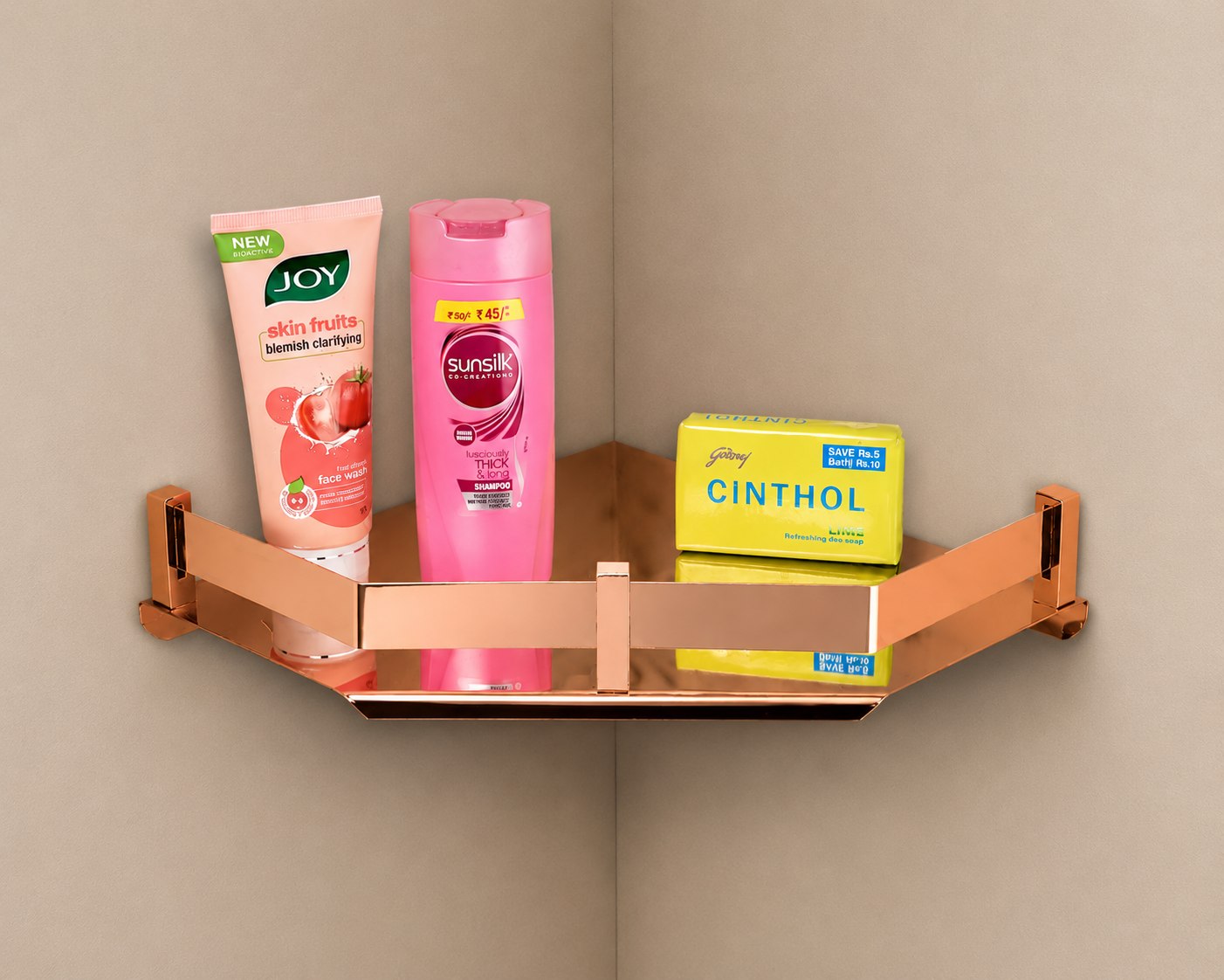 Corner Shelf 12×12 - Rose Gold