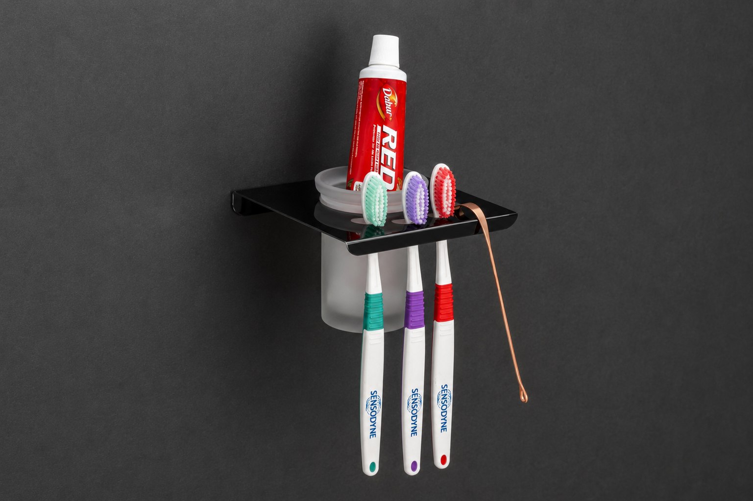 Single One Tooth Brush Holder - Black