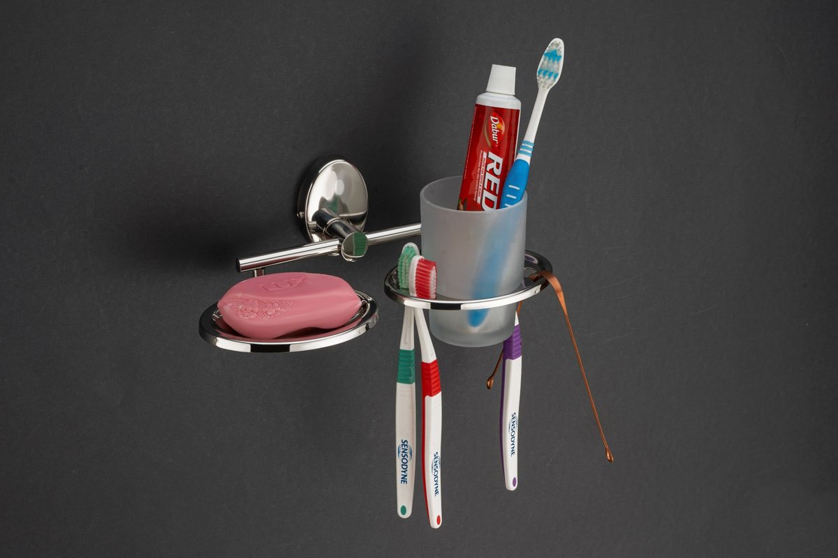 Soap Dish With Tooth Brush Holder - Premium Towel Rings | Verenza
